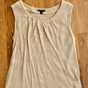 Lafayette 148 Linen Top Beige Size Small